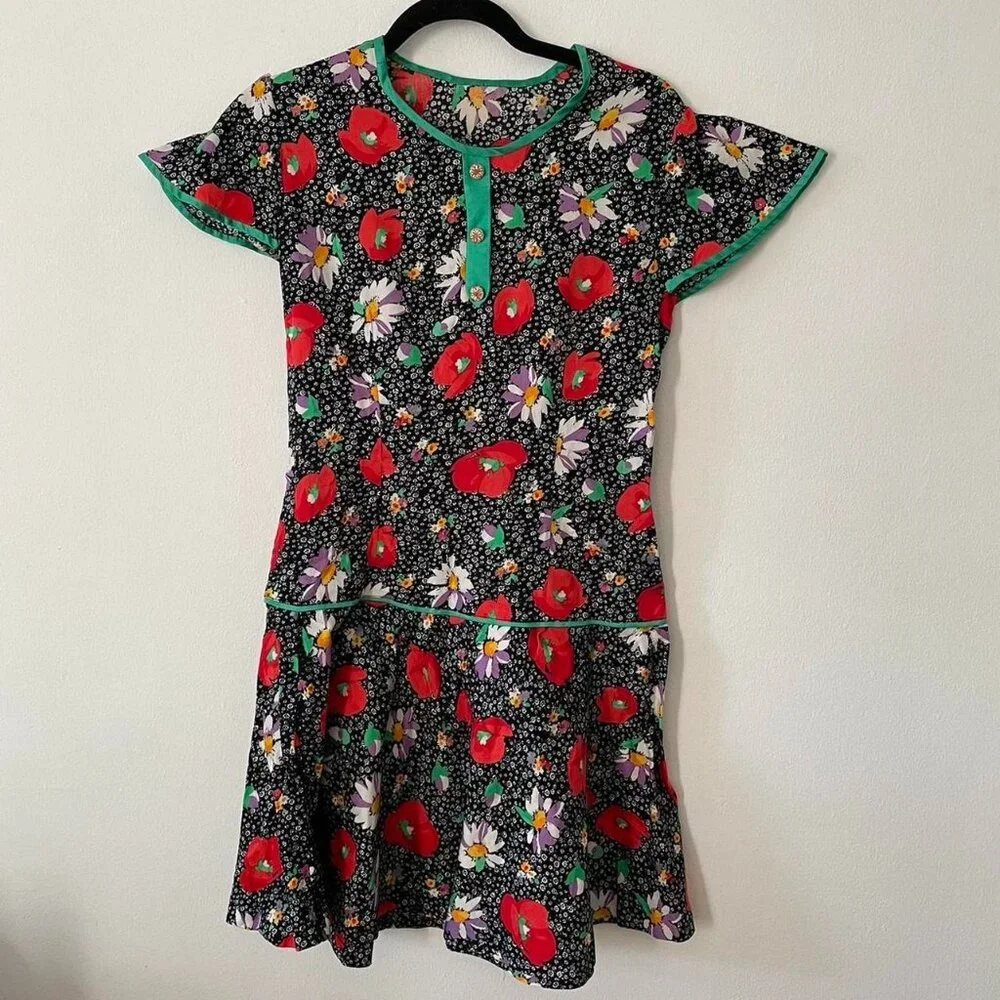 Vintage Floral Mini Dress - Picture 1 of 4